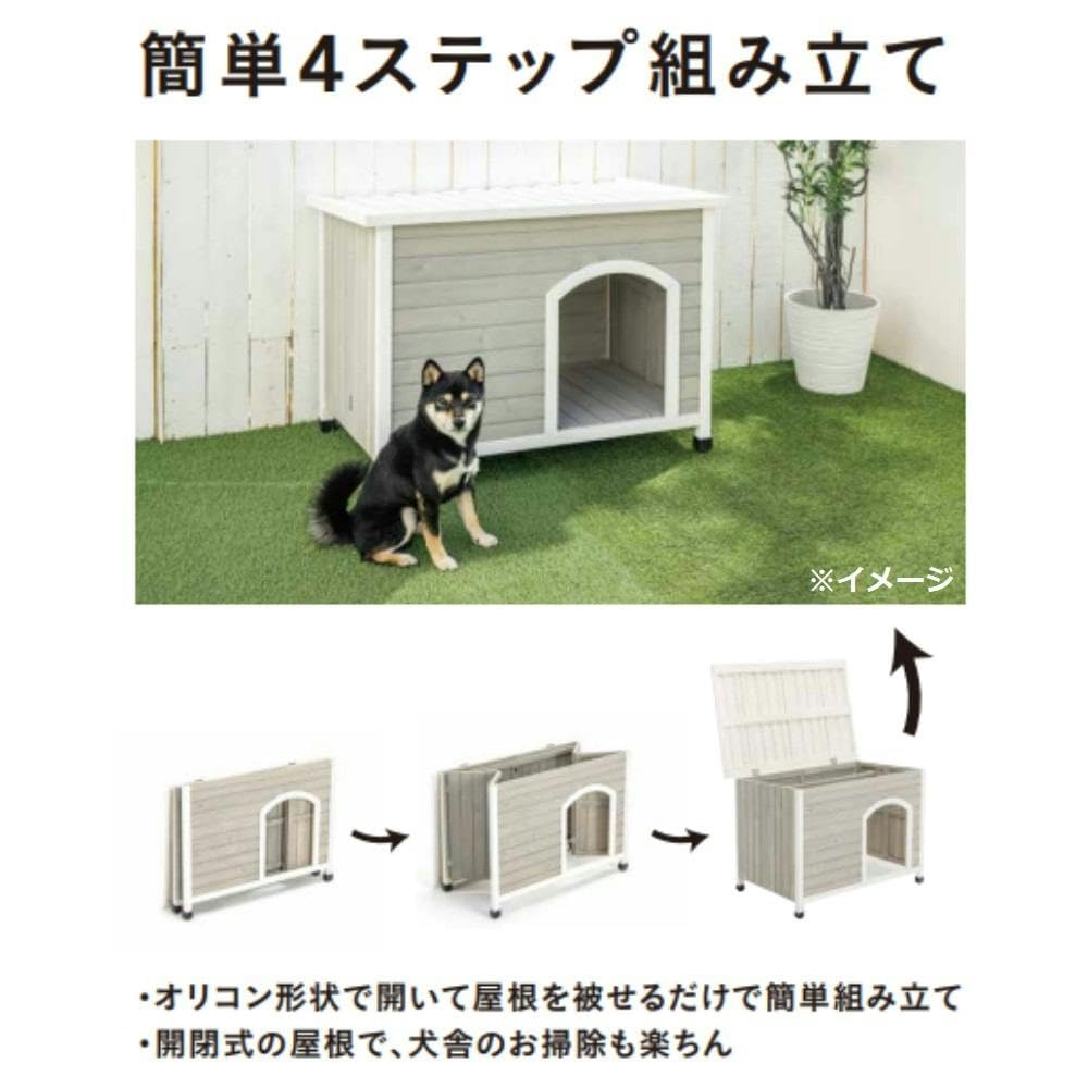 Amazon.co.jp: カインズ(CAINZ) 組み立て簡単木製犬舎 平屋根 幅103cm